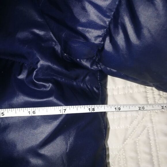 KENSIE Dark Blue Down Large Faux Fur Hooded Puffer Winter Coat Size Medium - Picture 10 of 15